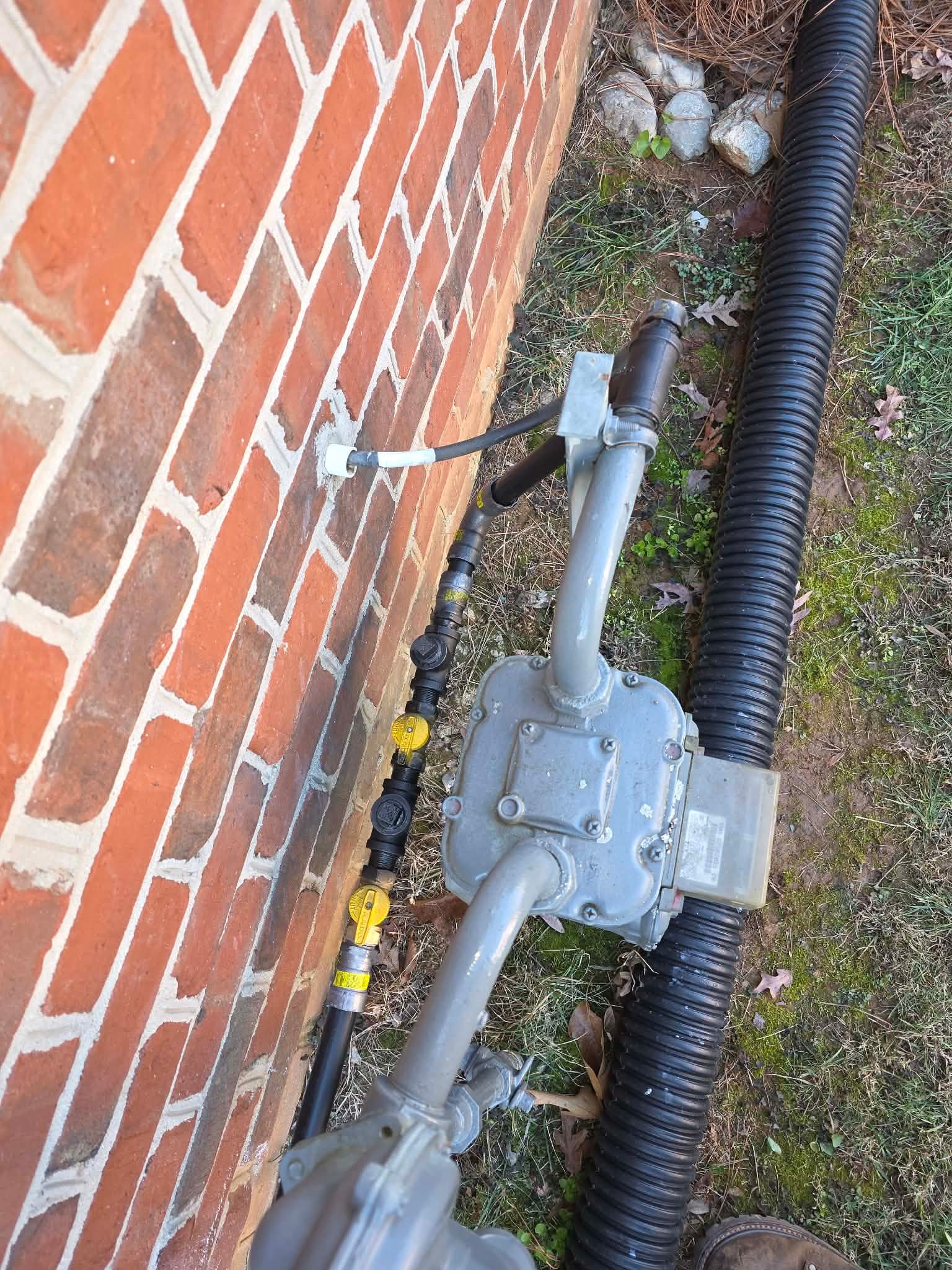 Ext Residential Natural Gas Meter Install 3 plumbing work photo by Burcham's Plumbing, licensed plumber Yadkinville NC and Piedmont Triad