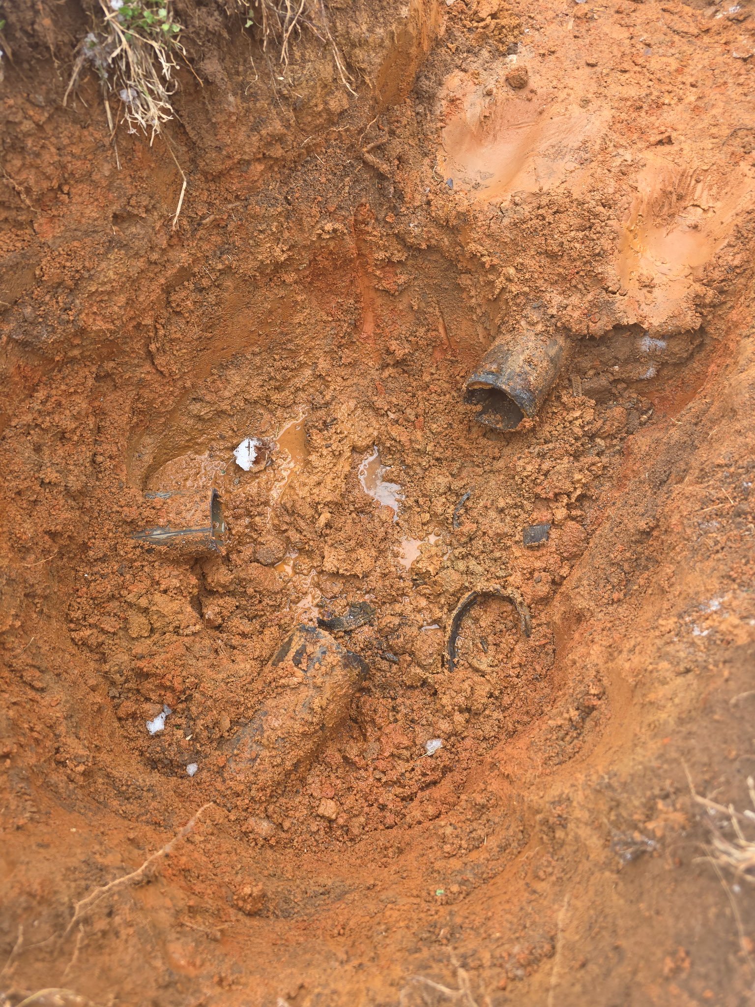 Ext Underground Damaged Pipes 1 plumbing work photo by Burcham's Plumbing