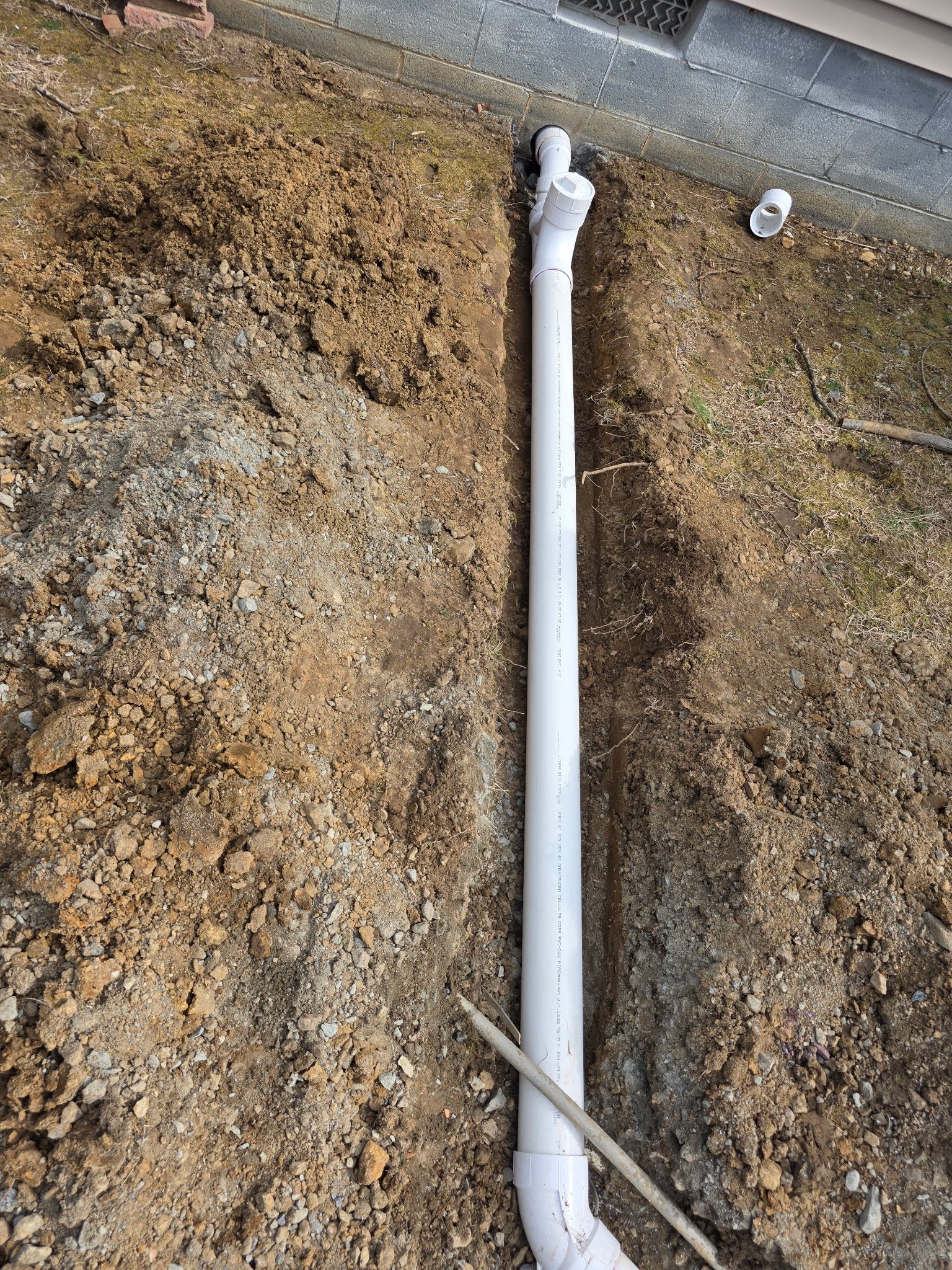 Ext Underground Pipe Install 1 plumbing work photo by Burcham's Plumbing