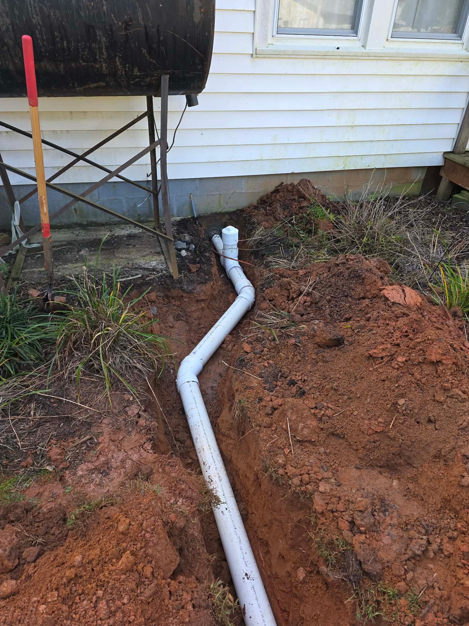Ext Underground Pipe Install 5 plumbing work photo by Burcham's Plumbing