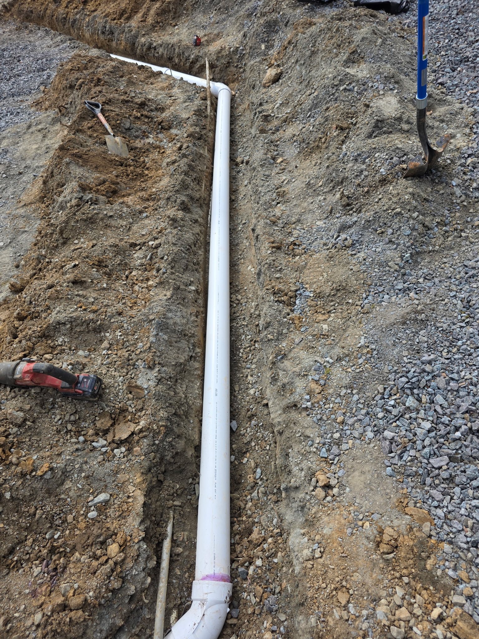 Ext Underground Pipe Trench 3 plumbing work photo by Burcham's Plumbing