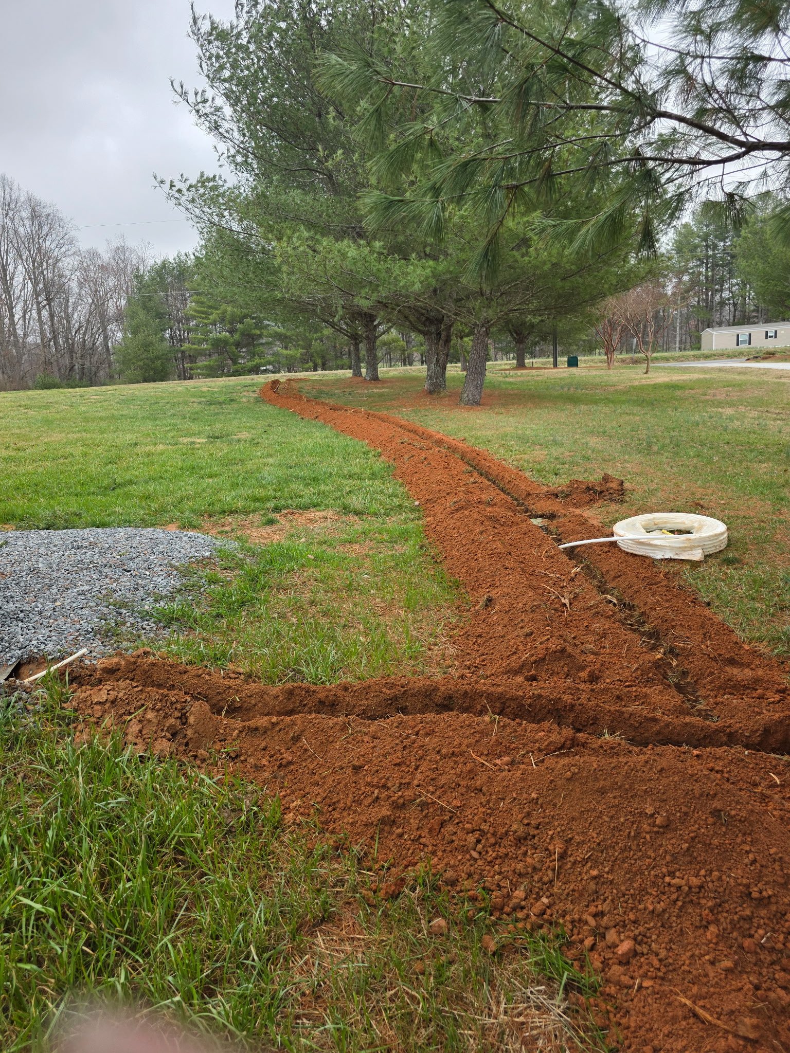 Ext Underground Pipeline Concealment Prep 1 plumbing work photo by Burcham's Plumbing, licensed plumber Yadkinville NC and Piedmont Triad