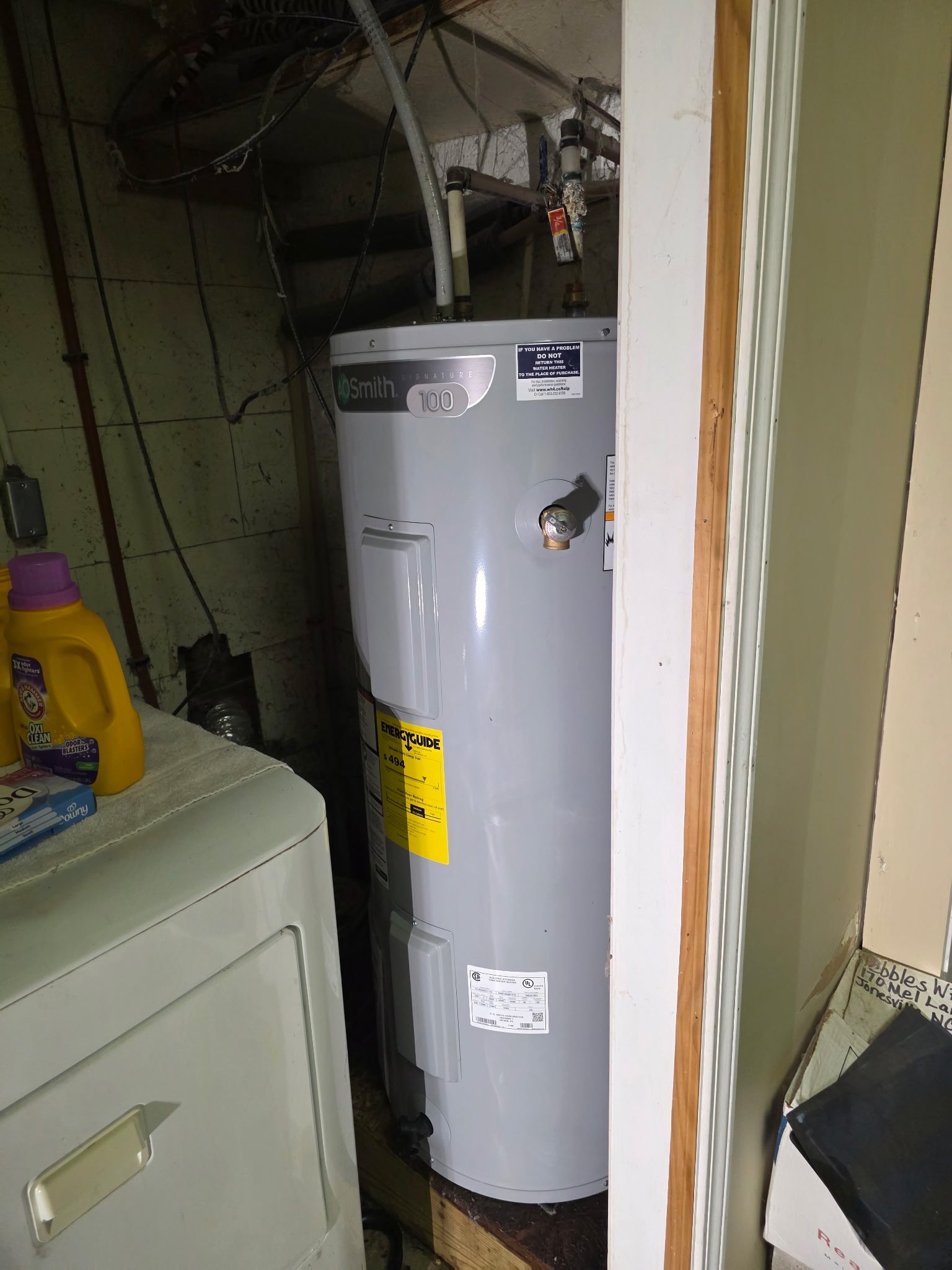 Int Electric Water Heater 2 plumbing work photo by Burcham's Plumbing