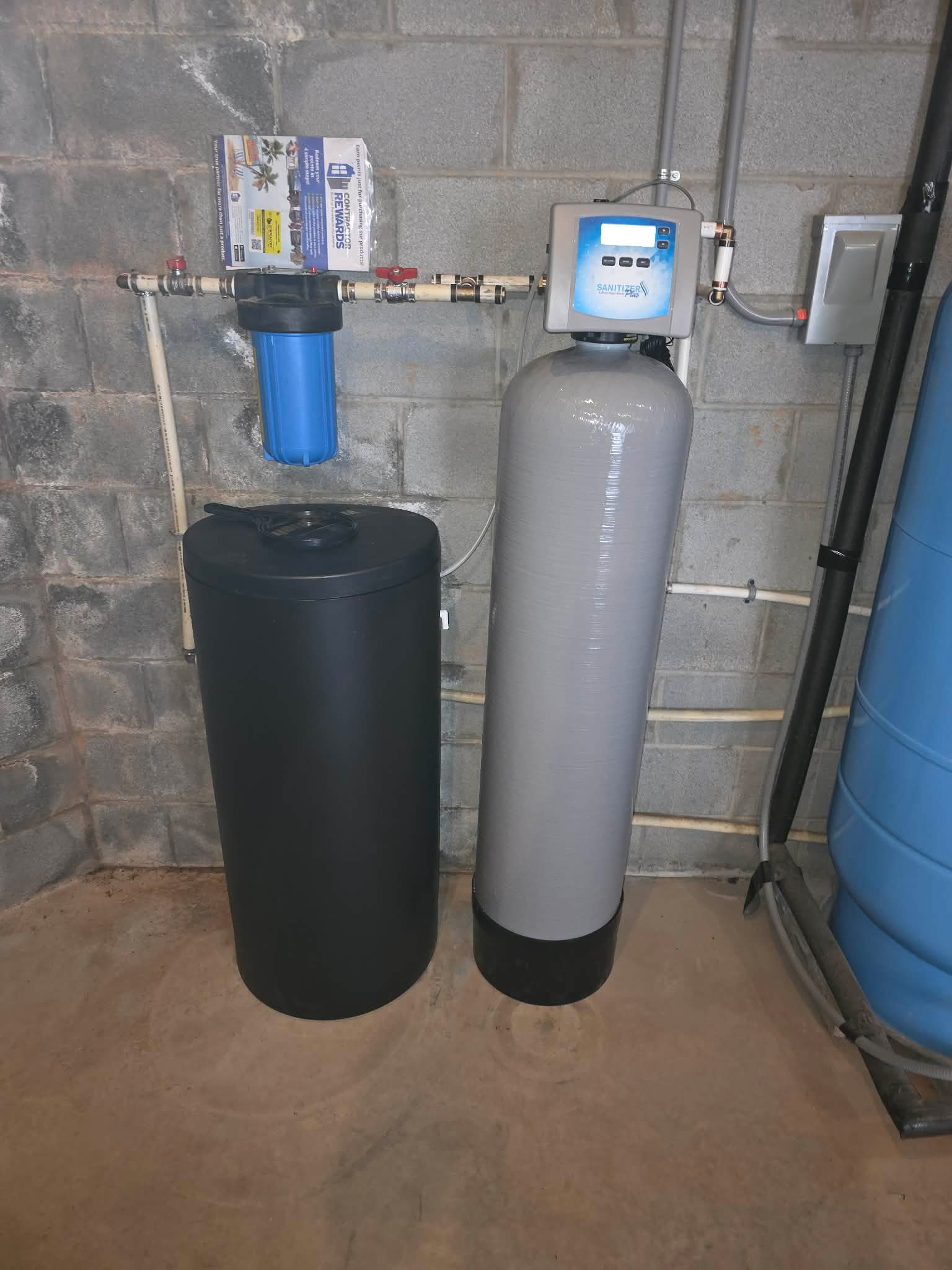 Int Water Softener and Filtration 1 plumbing work photo by Burcham's Plumbing, licensed plumber Yadkinville NC and Piedmont Triad